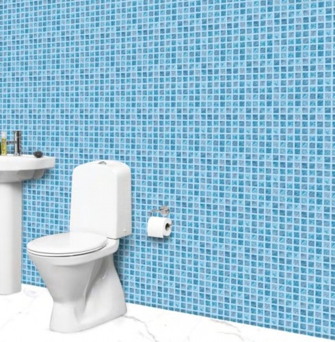 STILE | Tiles | 8 X 12 | MOSAIC CRYSTAL VALENCIA | Wall Tile | Polished | Blue White | Prime