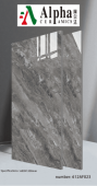 ALPHA  | Tiles | 24 X 48 | 612AF023 | Floor Tile | Polished | Metalic Grey | Prime