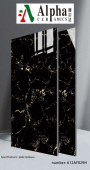 ALPHA  | Tiles | 24 X 48 | 612AF029H | Floor Tile | Polished | Black  | Prime