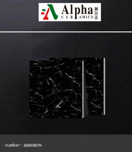ALPHA  | Tiles | 24 X 24 | 60AF007H | Floor Tile | Polished | Black  | Prime