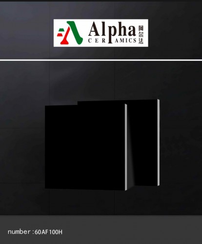 ALPHA  | Tiles | 24 X 24 | 60AF100H | Floor Tile | Polished | Black  | Prime
