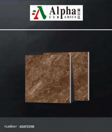 ALPHA  | Tiles | 24 X 24 | 60AF039B | Floor Tile | Polished | Cofee Brown | Prime