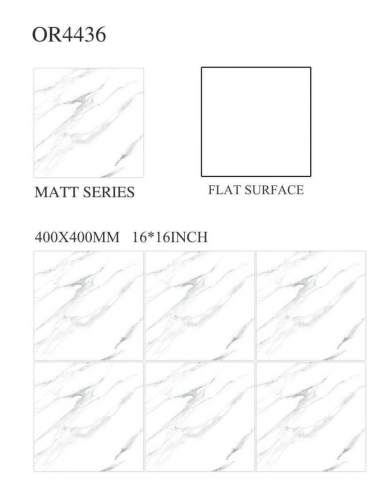 OREAL  | Tiles | 16 X 16 | OR4436 | Floor Tile | Matt | White | Prime