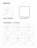 OREAL  | Tiles | 16 X 16 | OR4436 | Floor Tile | Matt | White | Prime