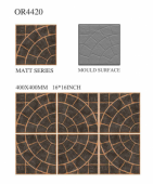 OREAL  | Tiles | 16 X 16 | OR4420 | Floor Tile | Matt | Cofee Brown | Prime