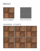OREAL  | Tiles | 16 X 16 | OR4423 | Floor Tile | Matt | Dark Brown | Prime