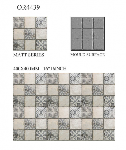 OREAL  | Tiles | 16 X 16 | OR4439 | Floor Tile | Matt | Grey | Prime
