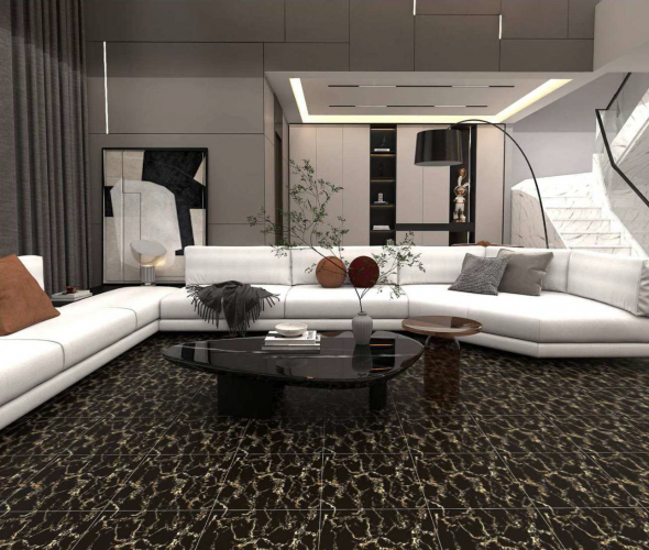 OREAL  | Tiles | 16 X 16 | OR4433B | Floor Tile | Matt | Black  | Prime