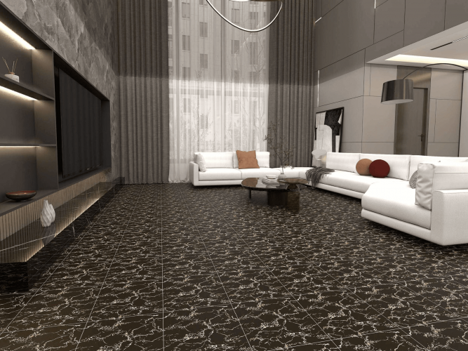 OREAL  | Tiles | 16 X 16 | OR4433B | Floor Tile | Matt | Black  | Prime