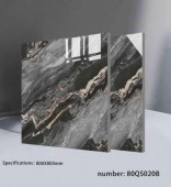 QIANG SHENG | Tiles | 32 X 32 | 80QS020B | Floor Tile | Polished | Metalic Grey | AAA Quality