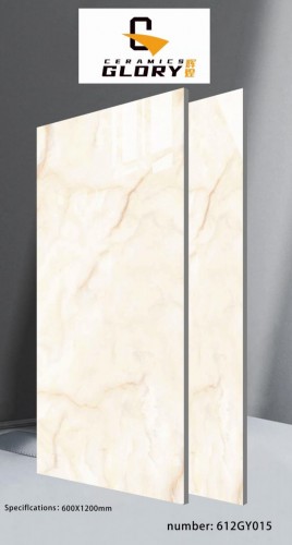 GLORY | Tiles | 24 X 48 | 612GY015 | Floor Tile | Polished | Ivory | AAA Quality