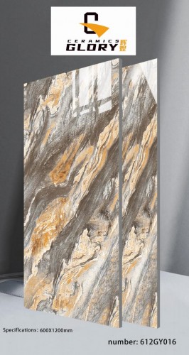 GLORY | Tiles | 24 X 48 | 612GY016 | Floor Tile | Polished | Ivory Brown | AAA Quality