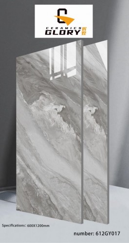 GLORY | Tiles | 24 X 48 | 612GY017 | Floor Tile | Polished | Grey | AAA Quality