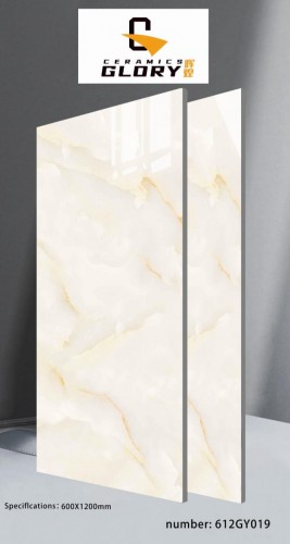 GLORY | Tiles | 24 X 48 | 612GY019 | Floor Tile | Polished | Ivory | AAA Quality