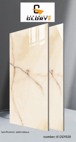 GLORY | Tiles | 24 X 48 | 612GY020 | Floor Tile | Polished | Ivory | AAA Quality