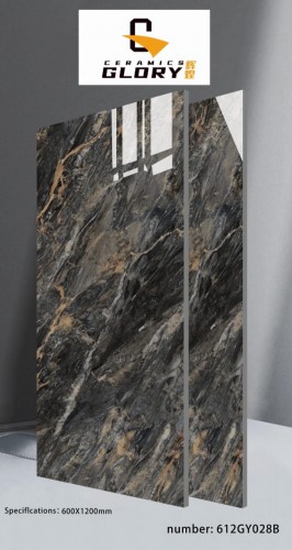 GLORY | Tiles | 24 X 48 | 612GY028B | Floor Tile | Polished | Metalic Brown | AAA Quality