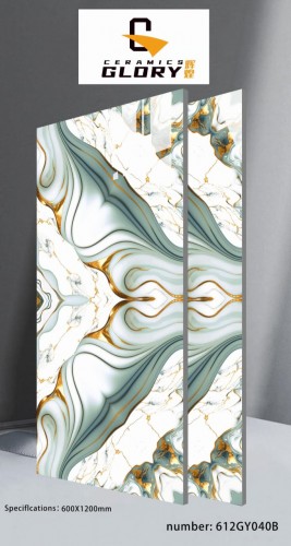 GLORY | Tiles | 24 X 48 | 612GY040B | Floor Tile | Polished | Sage White | AAA Quality