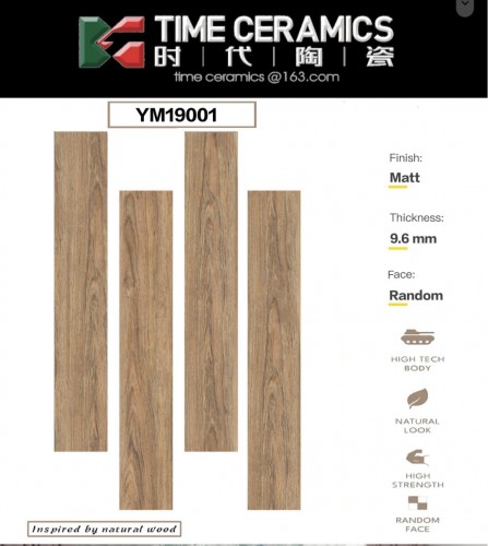 TIME  | Tiles | 6 X 36 | YM19001 | Floor Tile | Matt | Wood | AAA Quality