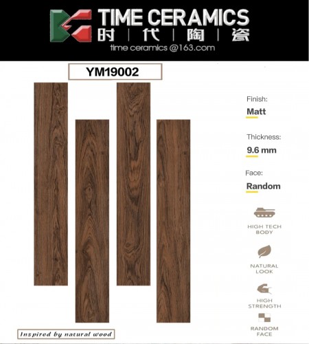 TIME  | Tiles | 6 X 36 | YM19002 | Floor Tile | Matt | Wood Brown | AAA Quality