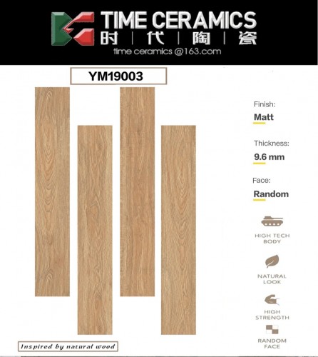 TIME  | Tiles | 6 X 36 | YM19003 | Floor Tile | Matt | Wood | AAA Quality