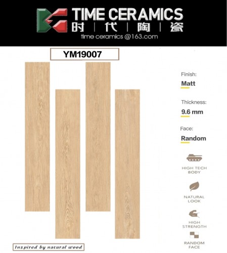 TIME  | Tiles | 6 X 36 | YM19007 | Floor Tile | Matt | Wood | AAA Quality