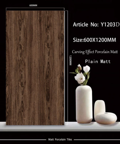 TIME | Tiles | 24 X 48 | Y1203D | Floor Tile | Matt | Wood Brown | AAA Quality