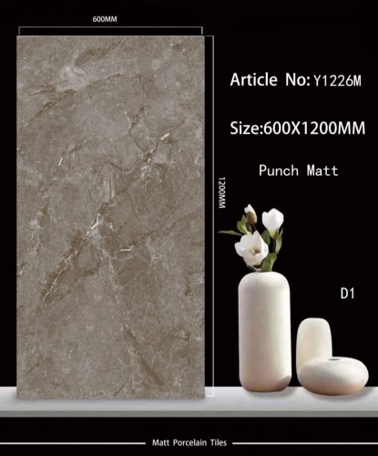 TIME | Tiles | 24 X 48 | Y1226M | Floor Tile | Matt | Grey | AAA Quality