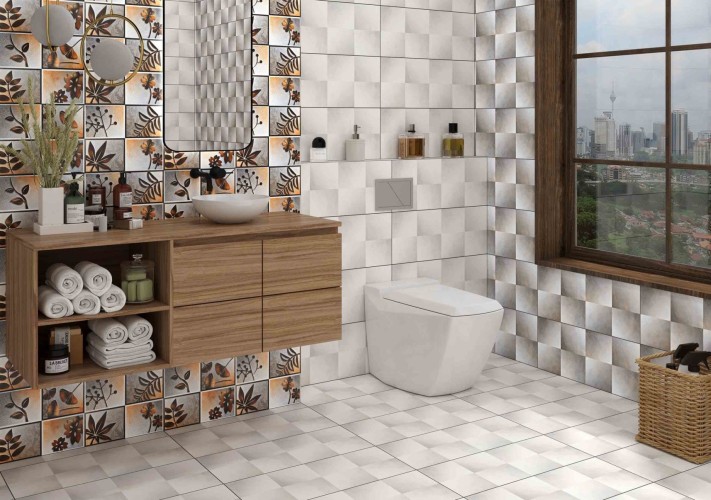 Bath Room Tile Brick Brown