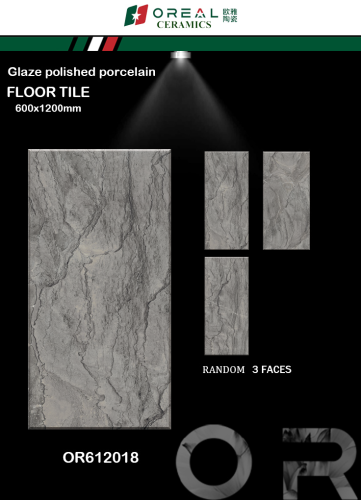 OREAL | Tiles | 24 X 48 | OR612018 | Floor Tile | Polished | Grey | Prime