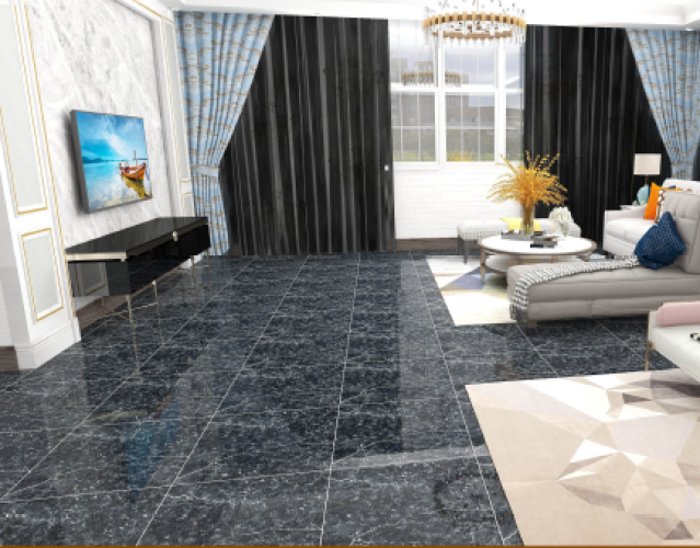 KEMPINS | Tiles | 24 X 24 | KP6021B | Floor Tile | Polished | Black  | Prime