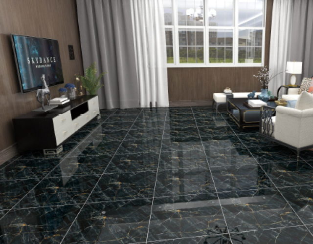 KEMPINS | Tiles | 24 X 24 | KP6023B | Floor Tile | Polished | Black  | Prime