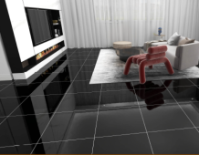 KEMPINS | Tiles | 24 X 24 | KP6037H | Floor Tile | Polished | Black  | Prime