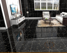 KEMPINS | Tiles | 24 X 24 | KP6039H | Floor Tile | Polished | Black  | Prime