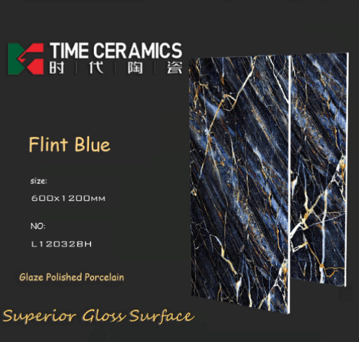 TIME | Tiles | 24 X 48 | L1-2032BH | Floor Tile | Polished | Black  | AAA Quality