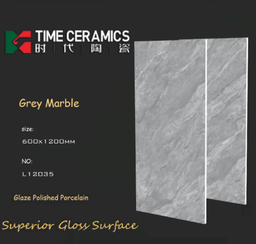 TIME | Tiles | 24 X 48 | L1-2035 | Floor Tile | Polished | Grey | AAA Quality