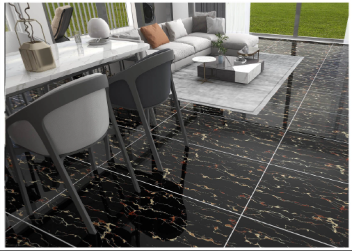 TIME | Tiles | 24 X 48 | L1-2040H | Floor Tile | Polished | Black  | AAA Quality
