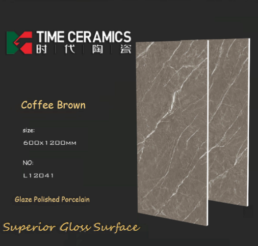 TIME | Tiles | 24 X 48 | L1-2041 | Floor Tile | Polished | Dark Brown | AAA Quality
