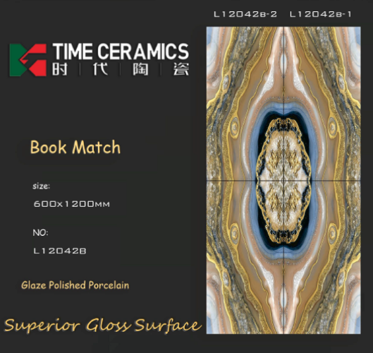 TIME | Tiles | 24 X 48 | L1-2042B | Floor Tile | Polished | Multicolour | AAA Quality