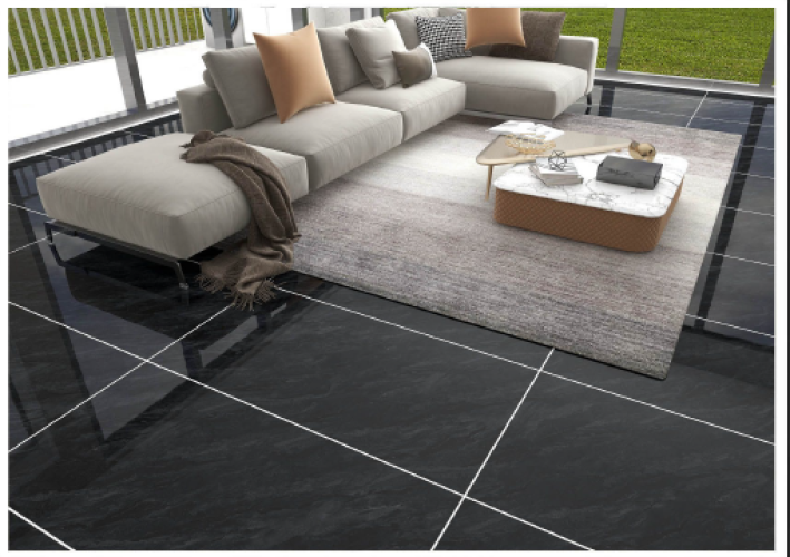 TIME | Tiles | 24 X 48 | L1-2046BH | Floor Tile | Polished | Black  | AAA Quality