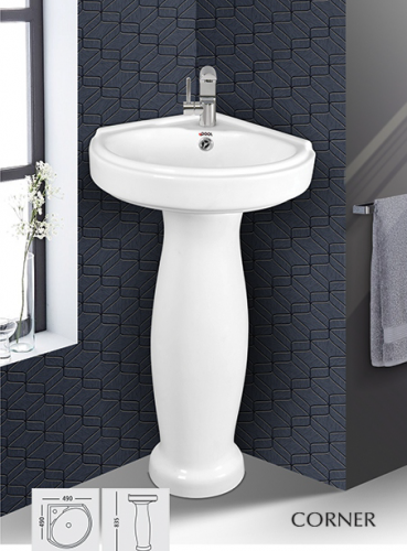 POOL | Sanitary Ware | CORNER BASIN PEDSTAL
