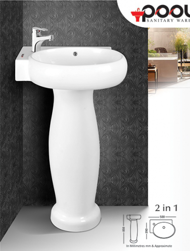 POOL | Sanitary Ware | CORNER 2 IN 1 BASIN PEDSTAL